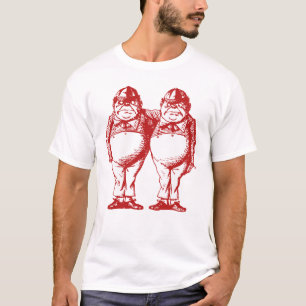 Camiseta Tweedle Dee e Tweedle o vermelho coberto Dum