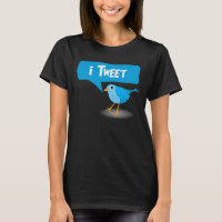 Tweet Blue Twitter Bird Damas T-Shirts