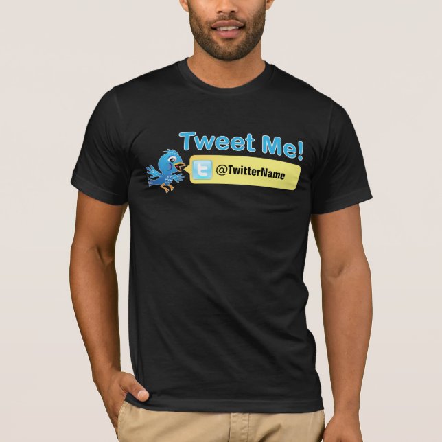 Camiseta Tweet eu! Obtenha mais seguidores. Twitter (Frente)