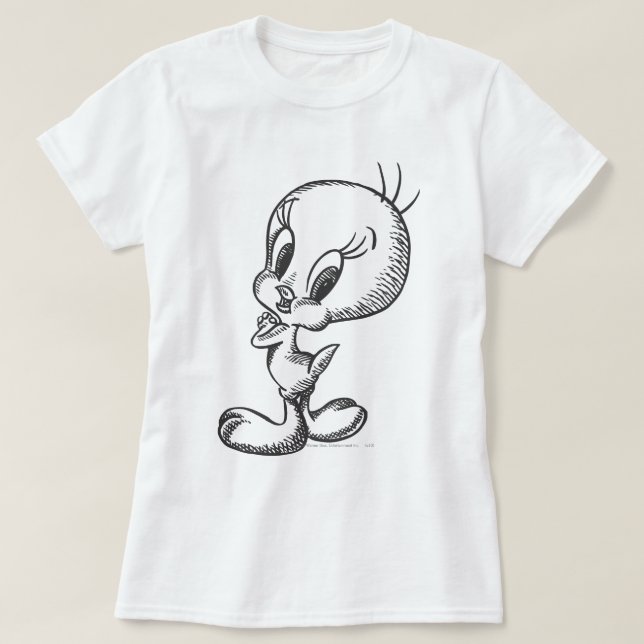 Camiseta TWEETY™ Adorável Preto/Branco (Frente do Design)