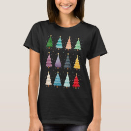Camiseta Twelve Festive Trees: Colorful Holiday Print