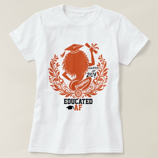 Camiseta Twerk Team Orange Festa de formatura "AF Educado" (Frente do Design)