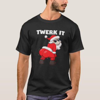 Camiseta Twerking do Papai Noel em Rosto Máscara Twerk It C