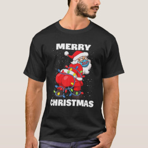 Camiseta Twerking do Papai Noel Rosto Máscara Feliz Natal T
