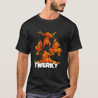 Camiseta Twerky Twerking Turkeys Engraçado Ação de Graças T