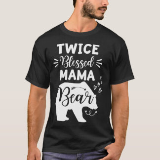 Camiseta Twice Blessed Mama Bear Heart & Arrow Mom With Two