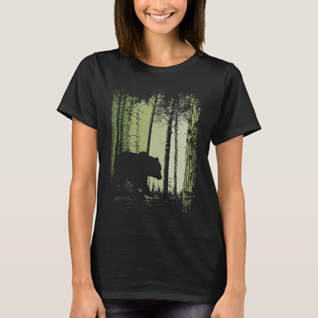 Camiseta Twilight Forest Outdoor Romantic Grizzly Bear Silh (Frente)