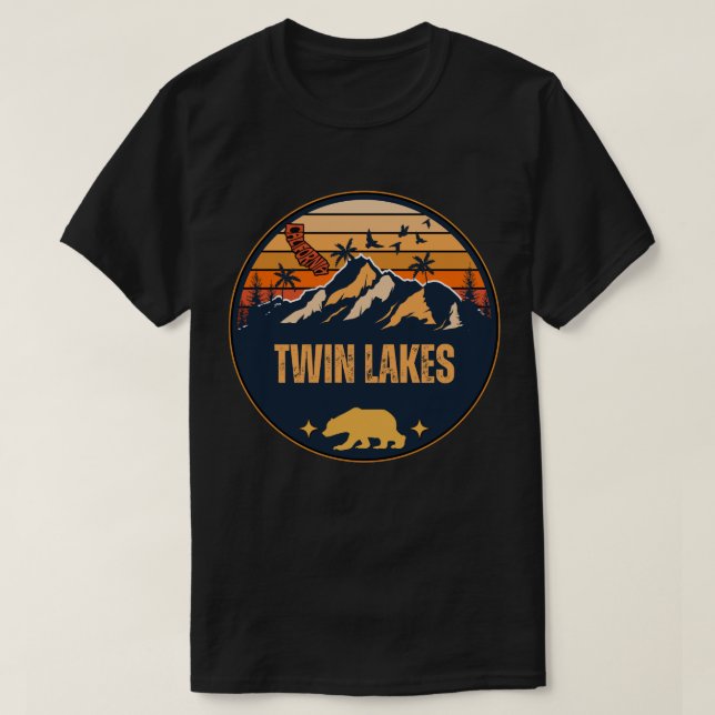 Camiseta Twin Lakes, Califórnia (Frente do Design)
