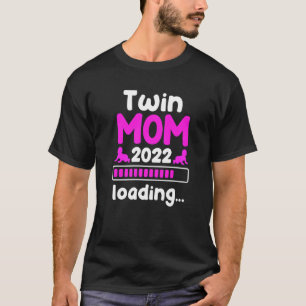 Camiseta Twin Mama Carregando Gêmeos Grávidas Vestindo Mãe