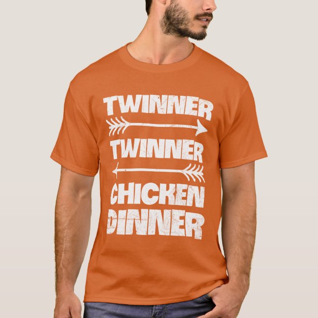 Camiseta Twinnerwinner Chicken Citação Jantada para Mãe (Frente)