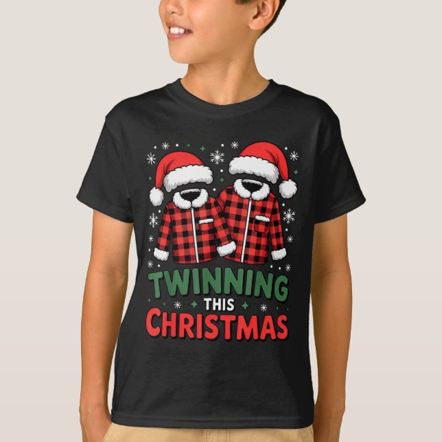 Camiseta Twinning This Christmas Matching Family Holiday  (Frente)