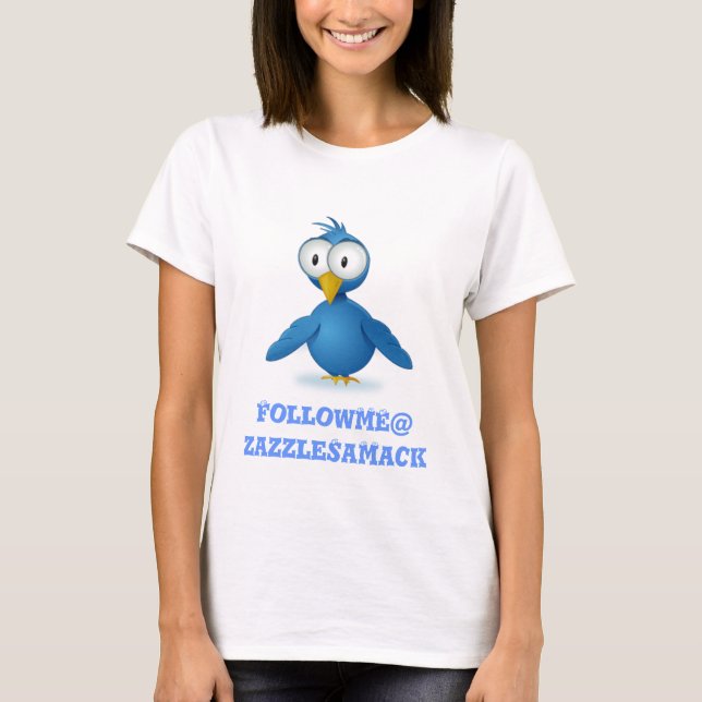 Camiseta Twitter Siga-me no seu nome de usuário (Frente)
