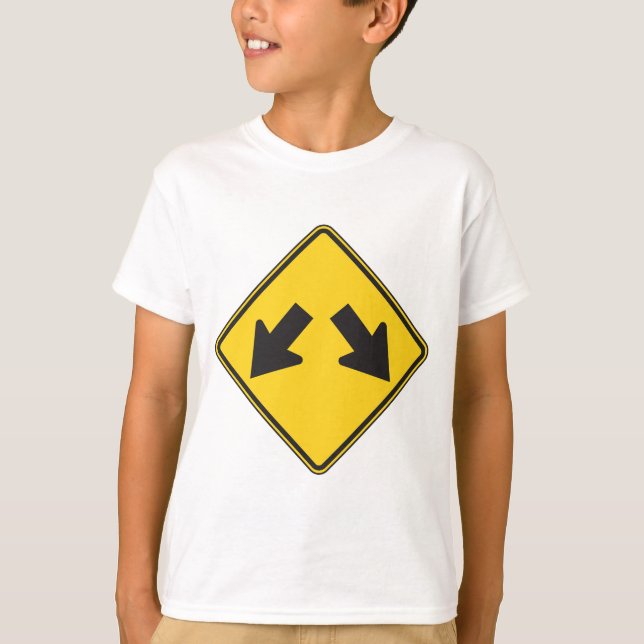 Camiseta Two Downward Arrows Warning Road Sign (Frente)