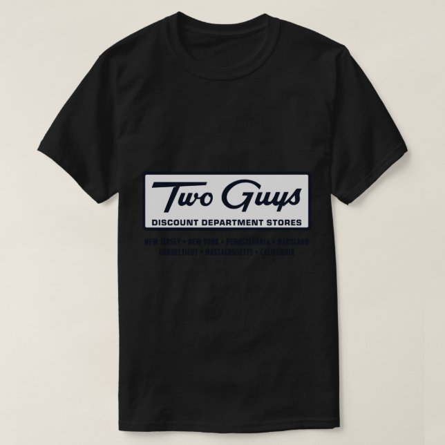 Camiseta Two Guys Discount Department Stores  (Frente do Design)