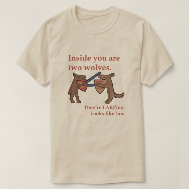 Camiseta Two Medieval Wolves T-Shirt (Frente do Design)