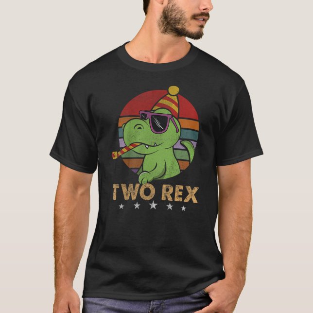 Camiseta Two Rex Shirt Dinosaur T-Rex Boy 2nd Birthday 2 Ye (Frente)