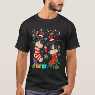 Camiseta Two Santa Great Dane Dogs In Christmas Socks Dog
