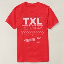 TXL T-Shirt do Aeroporto de Berlim Tegel