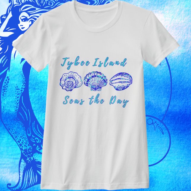 Camiseta Tybee Island Georgia Seas no dia Bonito de Seashel (Criador carregado)