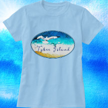 Tybee Island Georgia Soaring Seagull Beach T Shirt