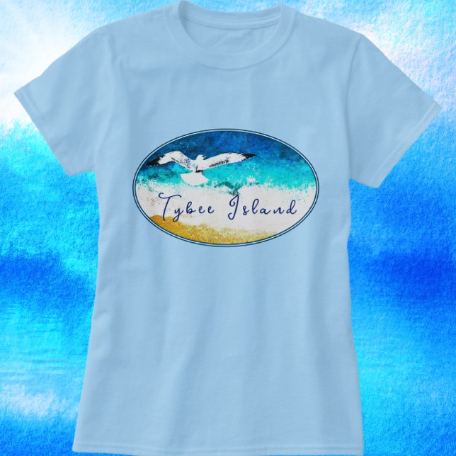 Camiseta Tybee Island Georgia Soaring Seagull Beach T Shirt (Criador carregado)