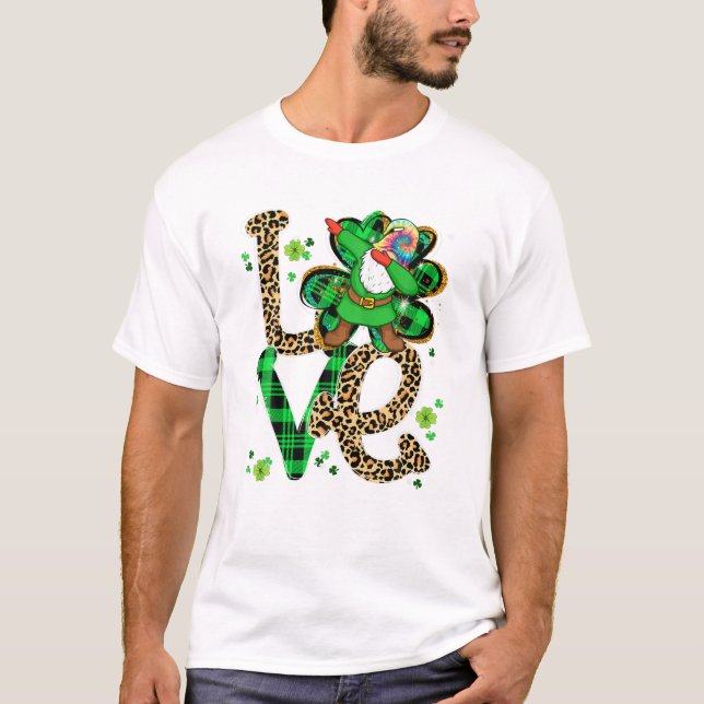 Camiseta Tye Leopard LOVE Dabbing Gnomo (Frente)