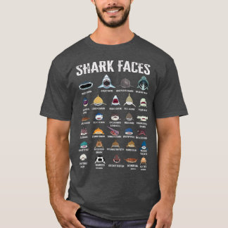 Camiseta Types Of Shark Faces 