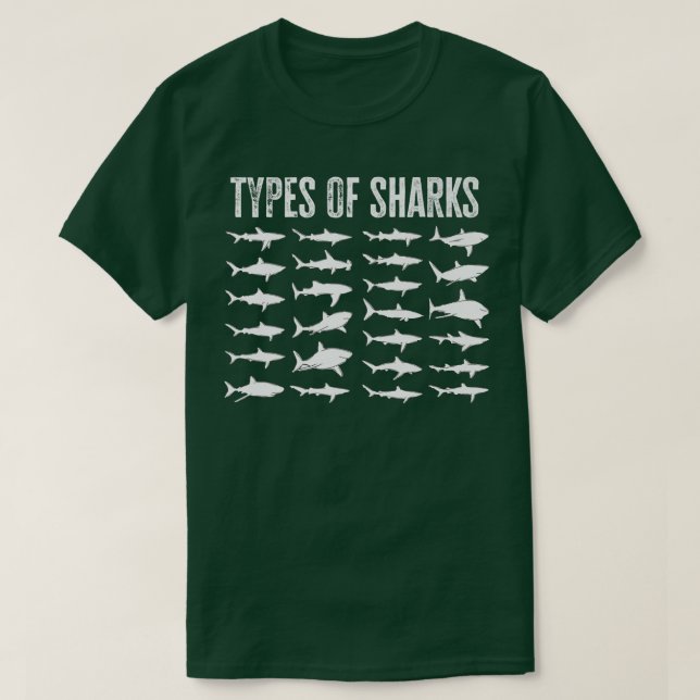 Camiseta Types Of Sharks  (Frente do Design)
