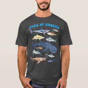 Camiseta Types Of Sharks Marine Biology 