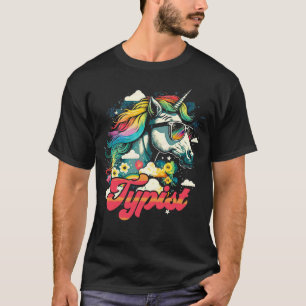 Camiseta Typist do Rainbow Unicorn