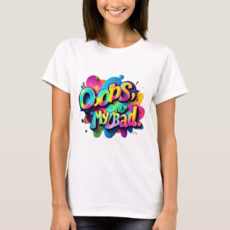 Camiseta Typografia TShirt Divertido - Oops, Minha Design R