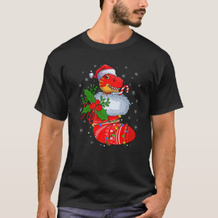 Camiseta Tyrannosaurus Engraçados Em Meias De Natal Tiranos