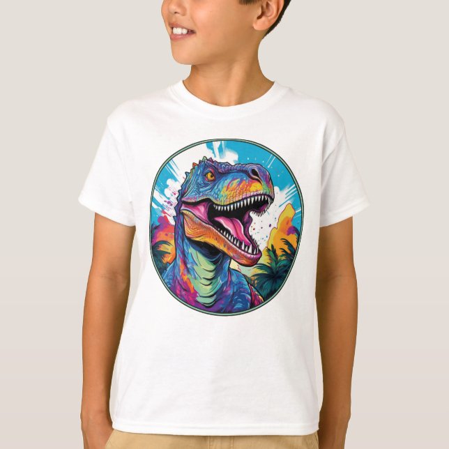 Camiseta Tyrannosaurus Rex - Camisa-T do Tee Dinossauro Clá (Frente)