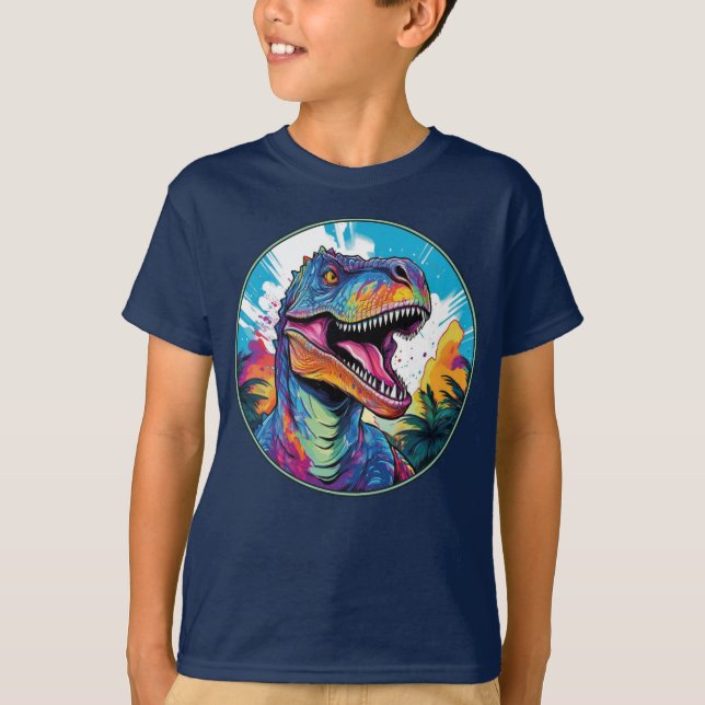 Camiseta Tyrannosaurus Rex - Camisa-T do Tee Dinossauro Clá (Frente)