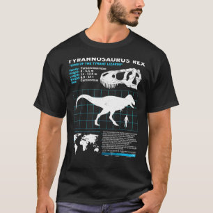 Camiseta Tyrannosaurus Rex Ficha de Fatos Dinossauro