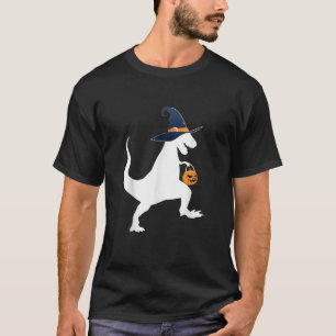 Camiseta Tyrannosaurus Rex Halloween Pumpkin Faces Witch Ha