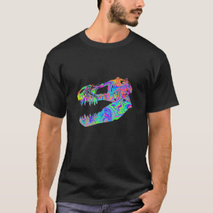 Camiseta Tyrannosaurus Rex Rex Crânio Colorido Dinossauro C
