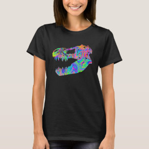 Camiseta Tyrannosaurus Rex Rex Crânio Colorido Dinossauro C