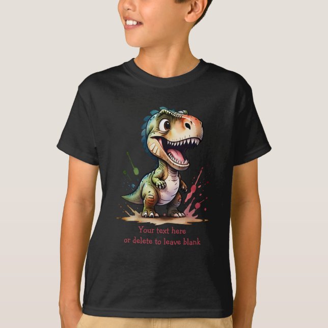 Camiseta Tyrannosaurus Rex Watercolor Splash Personalizado (Frente)