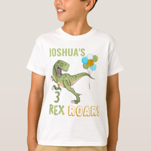 Camiseta Tyrannosaurus Three Rex Dino aniversário de 3 anos