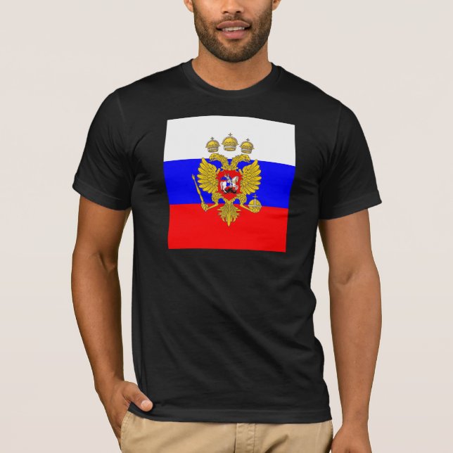 Camiseta Tzar de Muscovia, bandeira de Rússia (Frente)
