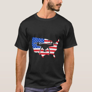 Camiseta U.A., American Flag Drone Quadcopter Ideia Para Ho