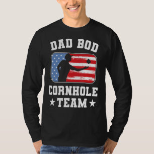 Camiseta U.A Flag Patriotic Pai Bod Cornhole Team Cornhole