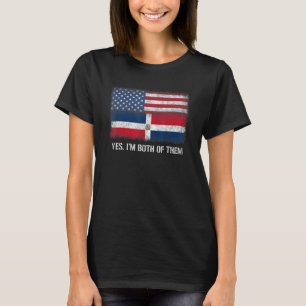 Camiseta U.A. República Dominicana Americana Bandeira Dupla