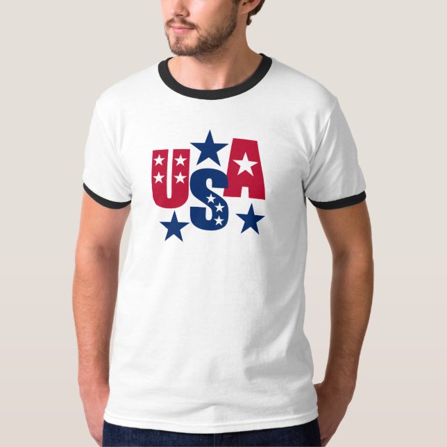 Camiseta U-American Flag Colors T-Shirt (Frente)
