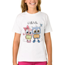 Camiseta U and Me Cute Owls Girls - Doce Amigas