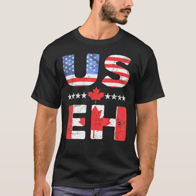 Camiseta U Eh Canada Flag Pride Vacation Viagem Canadense (Frente)