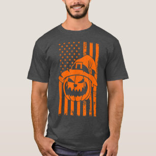 Camiseta U Flag Halloween Pumpkin Patriotism Estados Unidos