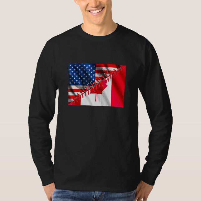 Camiseta U Flag Maple Leaf Canadian American Flag Usa Cana (Frente)