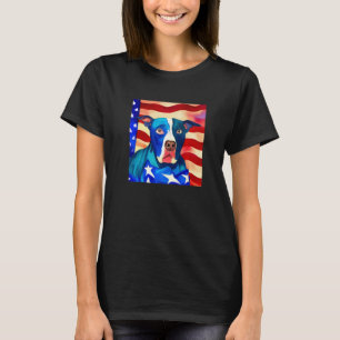 Camiseta U Flag Pitbull Terrier Dog Break Patriot Americano